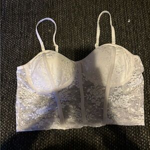 Bozzolo White Corset top, size Large, great material